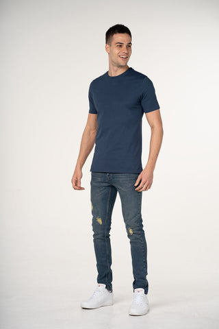 Medium Wash Distressed Skinny Fit Jeans