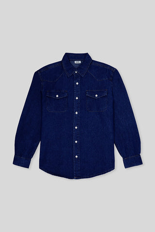 Dark Blue Denim Shacket