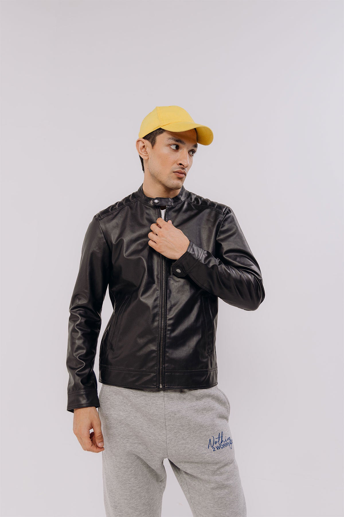 Men's Leather Biker Jacket