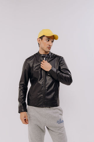 Men's Leather Biker Jacket