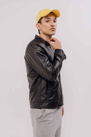 Men's Leather Biker Jacket