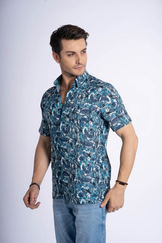 Printed Button Down Shirt