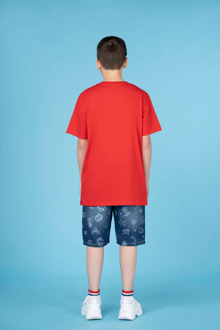 Doodling Denim Bermuda Shorts