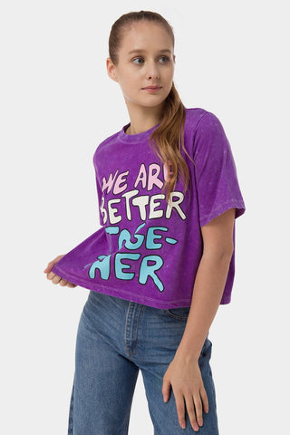 Typography Acid Wash T-Shirt