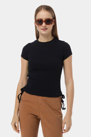 Ribbed Top With Drawstring