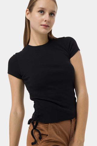 Ribbed Top With Drawstring