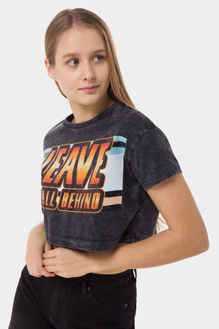 Acid Wash Crop T-Shirt