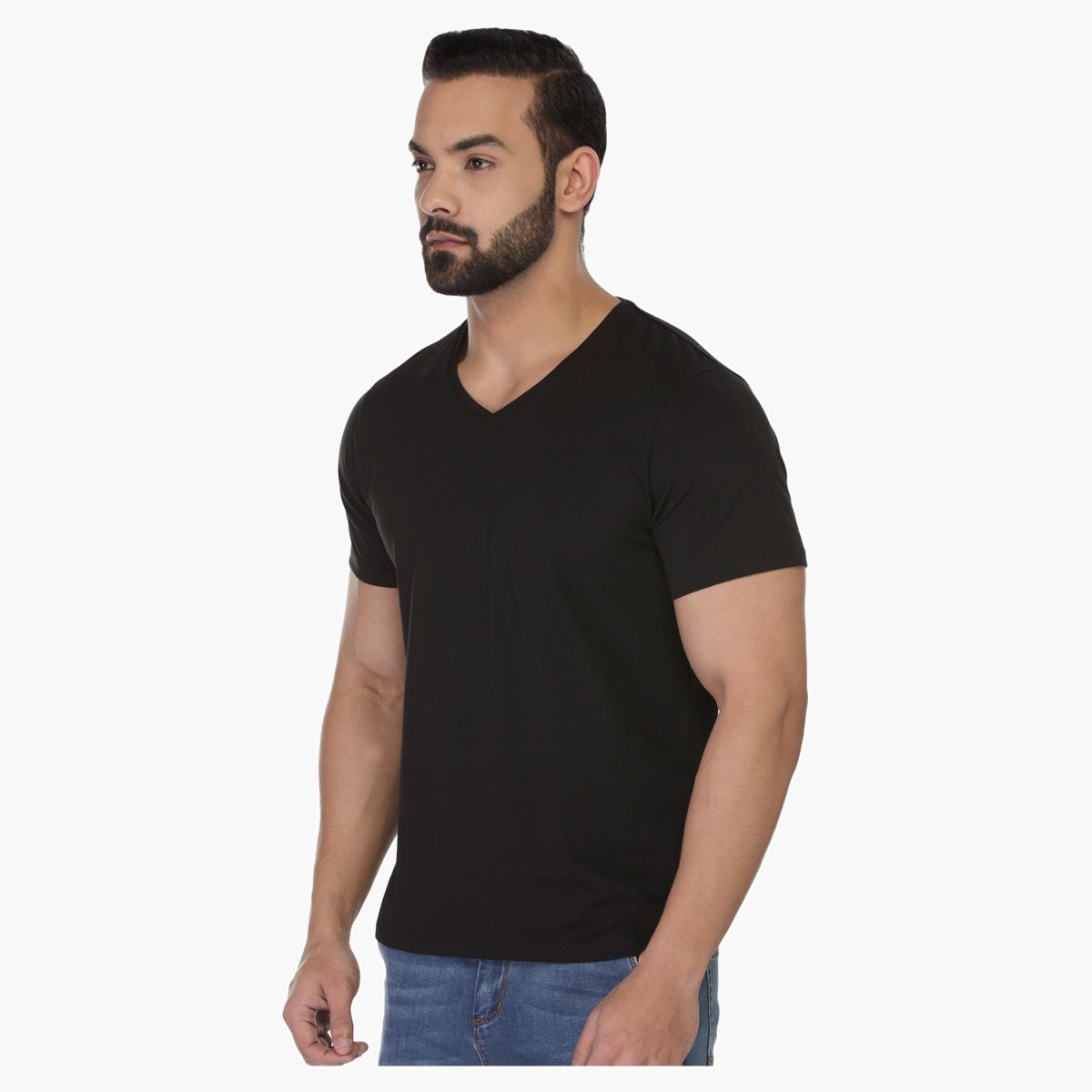 Half Sleeves V Neck T-Shirt