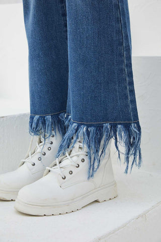 Fringe Flare Denim Bottom