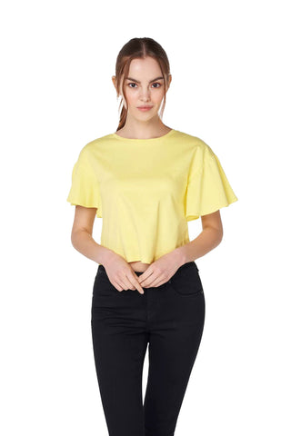 Solid Crew Neck Top