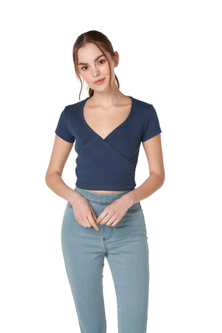 Ribbed Surplice Top