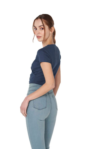 Ribbed Surplice Top
