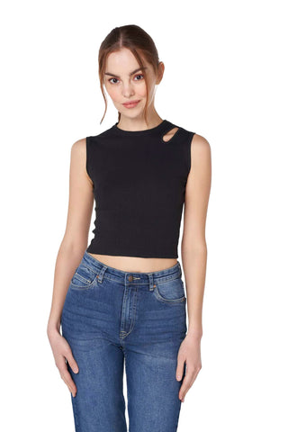 Ribbed Cut Out Top